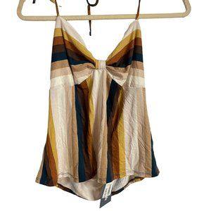 New ModCloth retro striped halter top size women’s XL